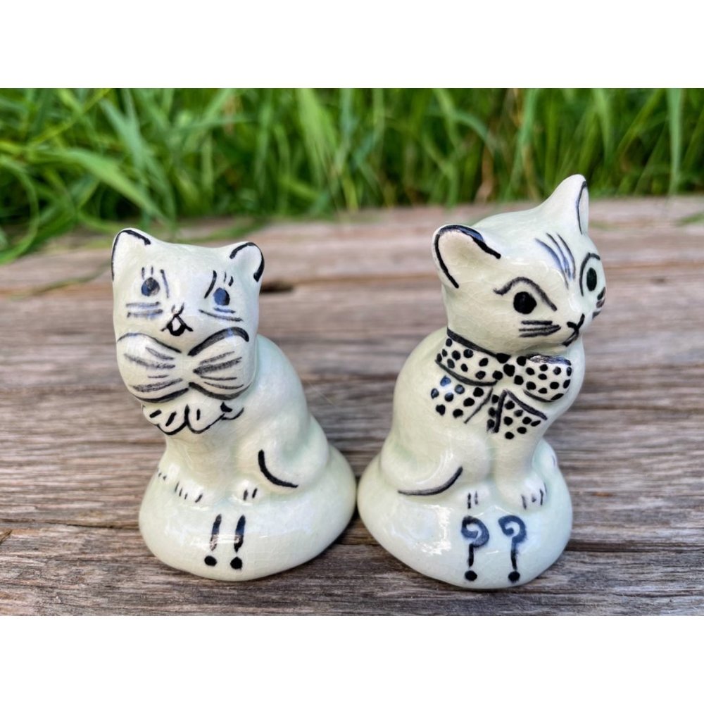 Vintage Small Quirky Cat Figurines Hand Painted